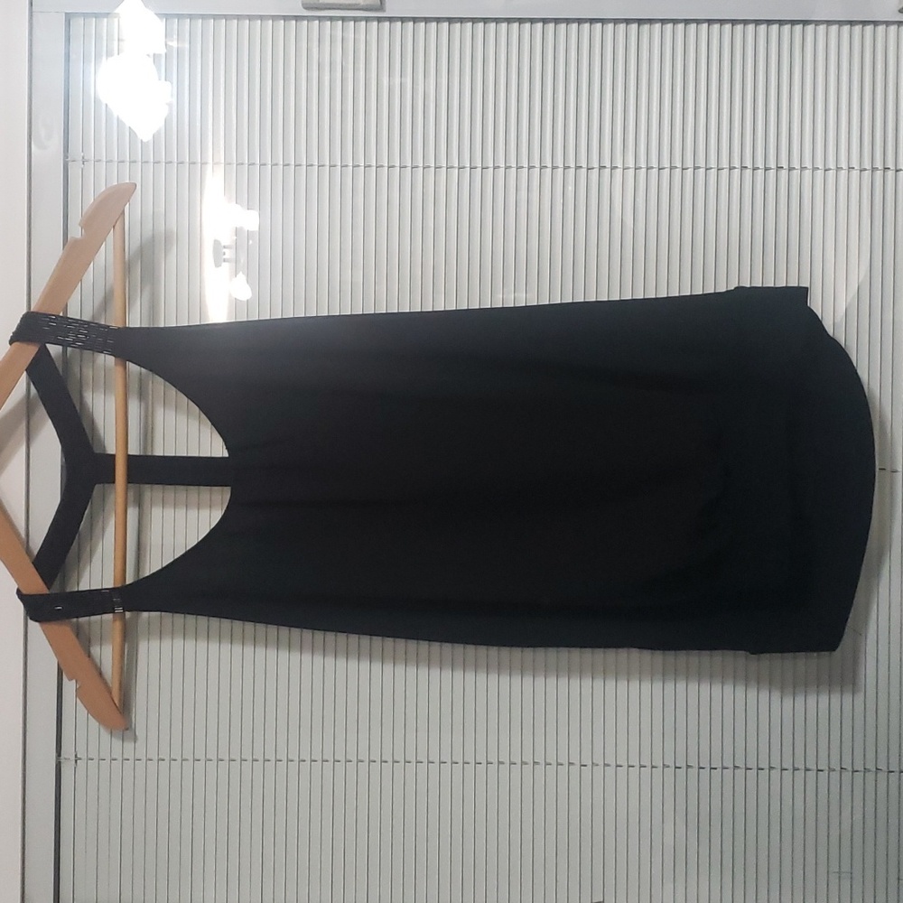 Express Black Sequin T back Dress Top size S NWT